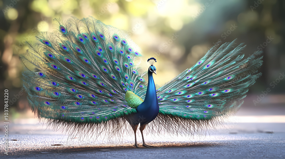 Obraz premium The Peacock,peacock with an open tail.