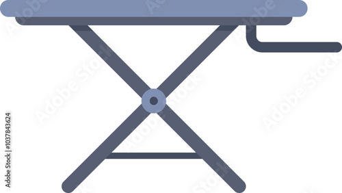 This vector illustration shows an ironing board standing on a white background representing the concept of housework