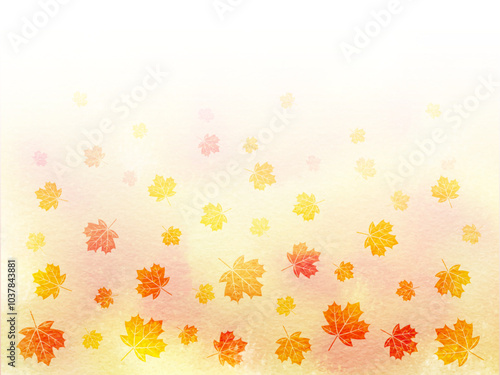 紅葉したかえでの背景イラスト