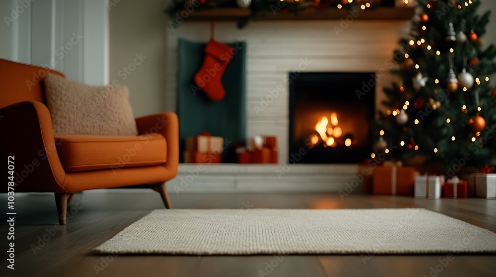 Cozy and inviting Christmas living room with a beautifully decorated tree twinkling lights a warm glowing fireplace and festive holiday decor in a classic rustic style creating a welcoming Cozy and inviting Christmas living room with a beautifully decorated tree twinkling lights a warm glowing fireplace and festive holiday decor in a classic rustic style creating a welcoming