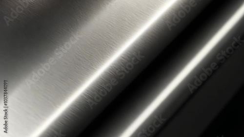 A close-up view of a shiny, brushed metal surface