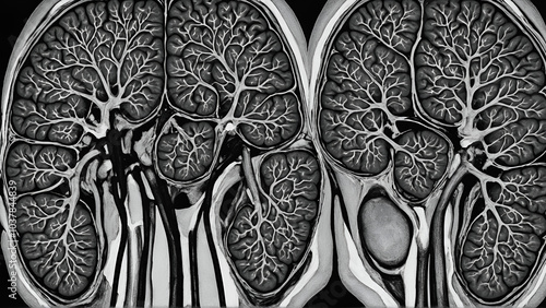 Progressive Multifocal Leukoencephalopathy (PML) is a disease of the white matter of the brain, caused by a virus infection (polyomavirus JC) photo