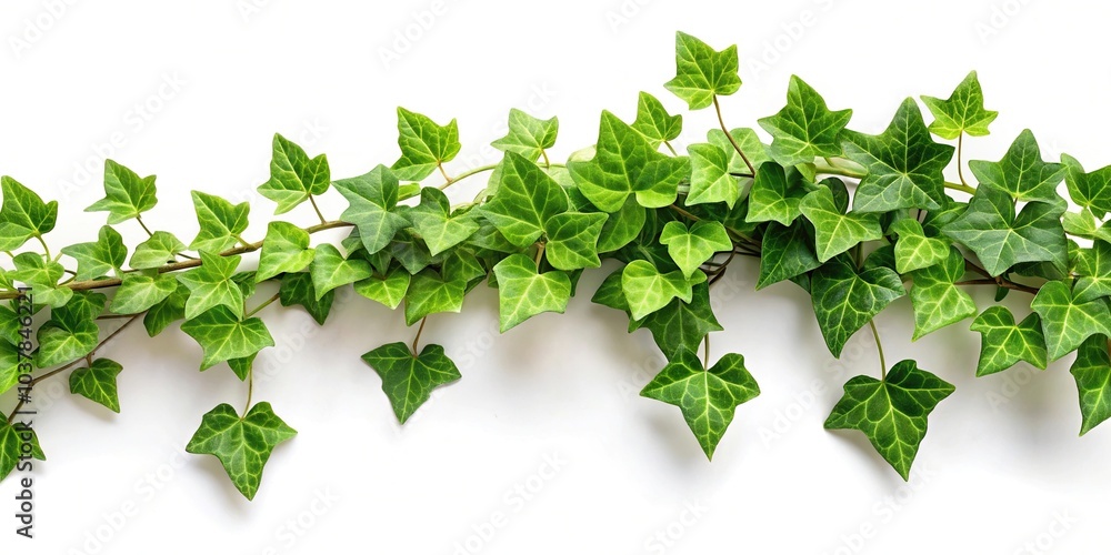 Fototapeta premium Close-up of green ivy leaves isolated on white background