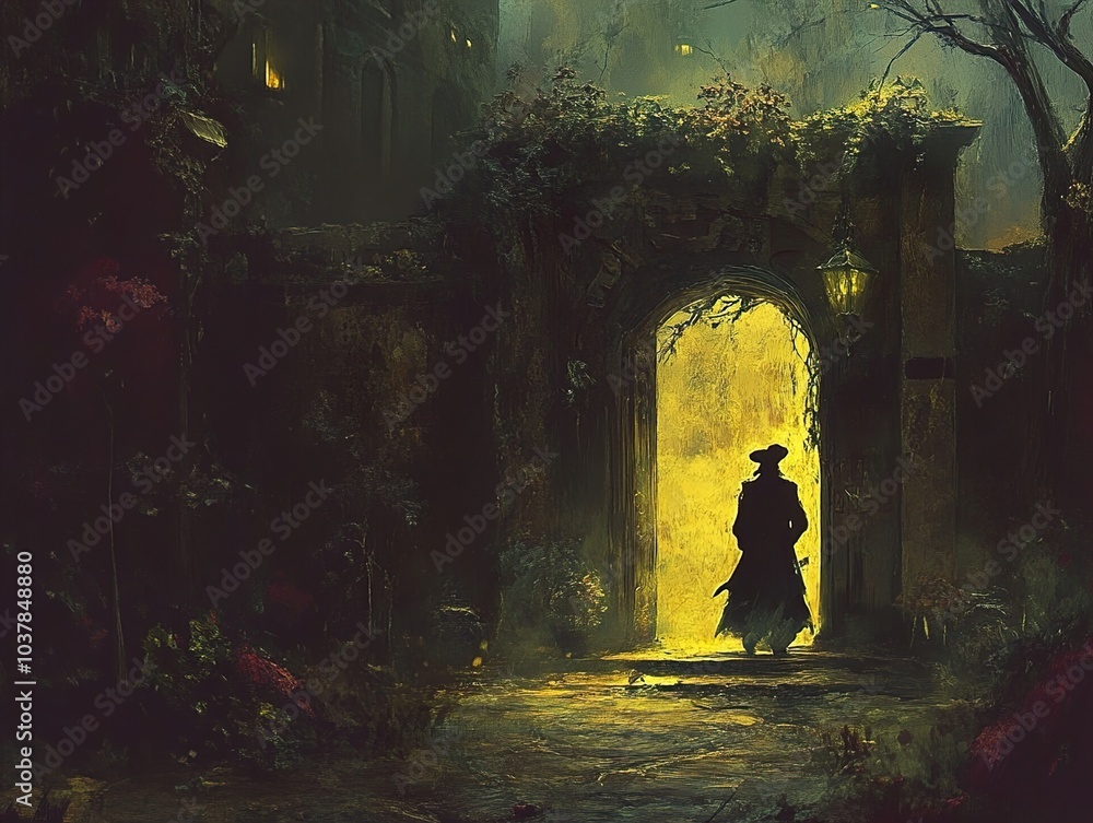 Mysterious Gateway: A Fantasy Landscape Painting Mysterious Gateway: A Fantasy Landscape Painting