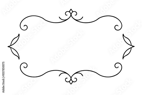 Decorative corners and dividers frame silhouette | isolated vector silhouette illustration on white background