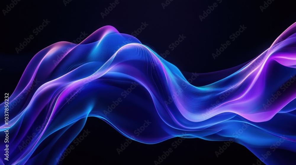 Fototapeta premium Abstract Blue and Purple Flowing Lines