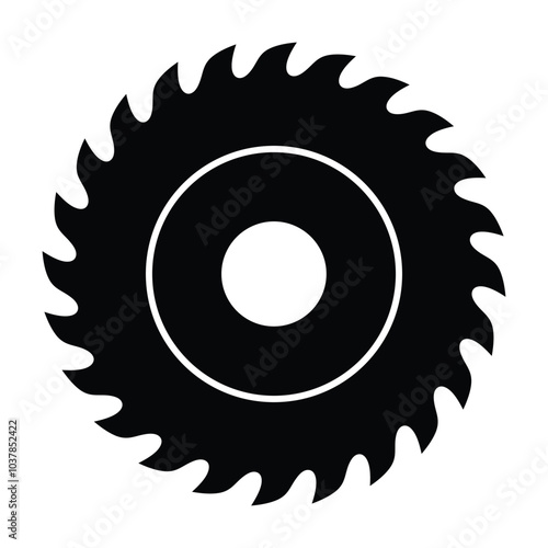 Circular saw blade icon vector, cutting symbol template.
