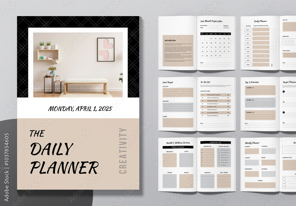 Daily Planner Layout Stock Template | Adobe Stock