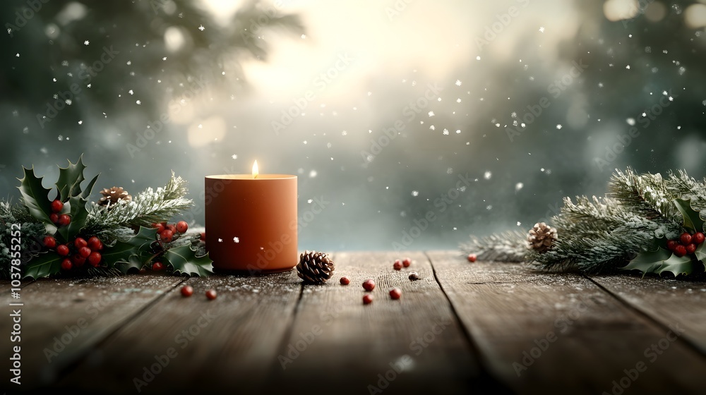 Joyful Christmas family gathering around a rustic wooden table enjoying a festive holiday meal together with warm candle lighting holly and pine garlands Joyful Christmas family gathering around a rustic wooden table enjoying a festive holiday meal together with warm candle lighting holly and pine garlands