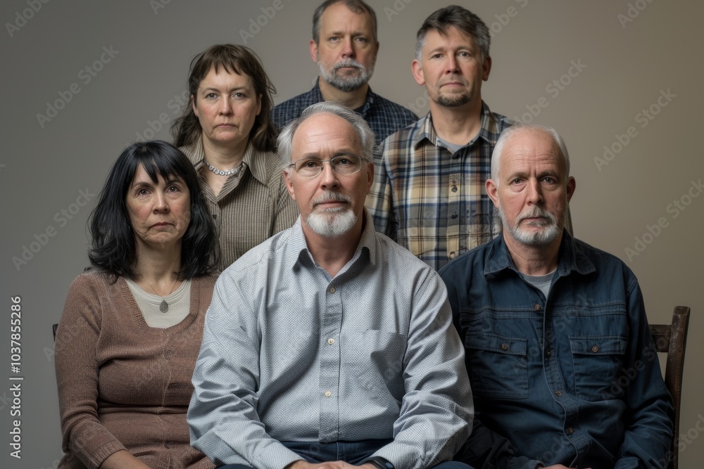 Portrait of a group of senior people with different ages and age Portrait of a group of senior people with different ages and age