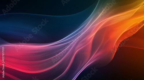 Abstract Flowing Colorful Wave Background