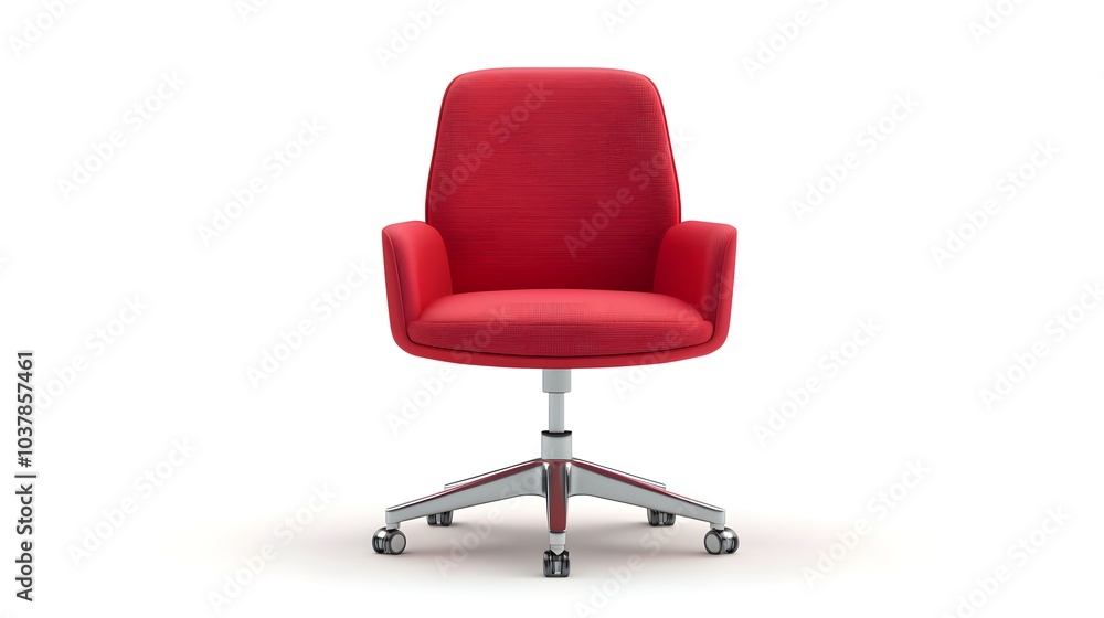 Modern Red Swivel Office Chair with Chrome Base and Wheels Modern Red Swivel Office Chair with Chrome Base and Wheels
