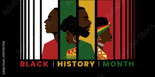 Black History Month Vector Template Design Illustration, African American History. can use for, landing page, template, ui, web, mobile app, poster, banner, flyer, background, vector illustration