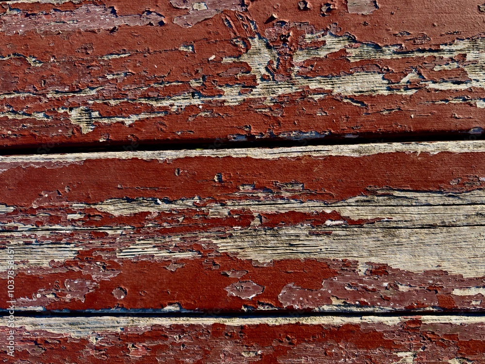Obraz premium texture of old red paint on wood