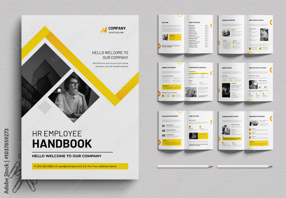 Hr Factbook Example HR Employee Handbook Template Stock Template | Adobe Stock