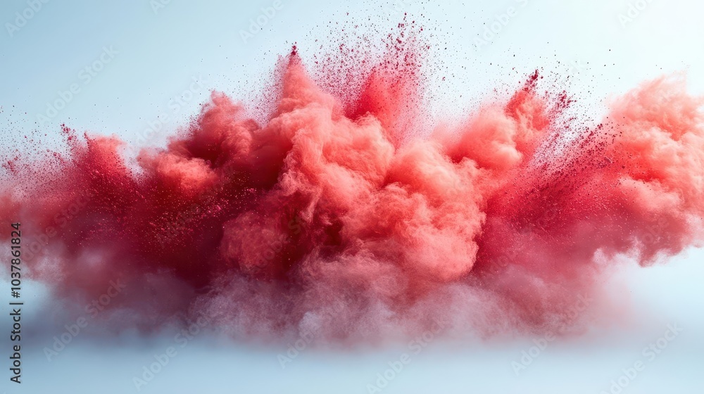 bright red holi paint powder exploding against a white background capturing the essence of celebration and color festivals emphasizing the dynamic movement and vibrancy of the festival bright red holi paint powder exploding against a white background capturing the essence of celebration and color festivals emphasizing the dynamic movement and vibrancy of the festival
