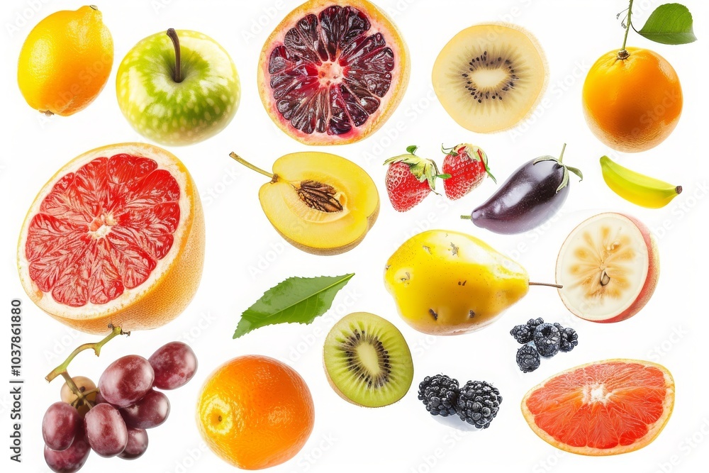 different fruits flying MONA different fruits flying MONA