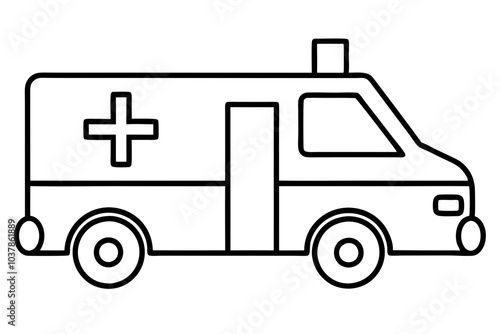 Ambulance line art icon.