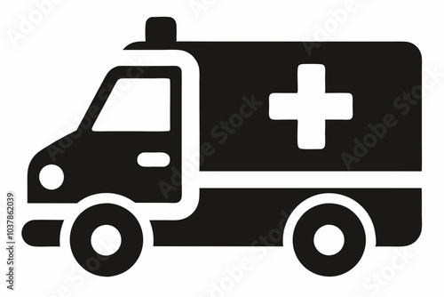 Ambulance black silhouette