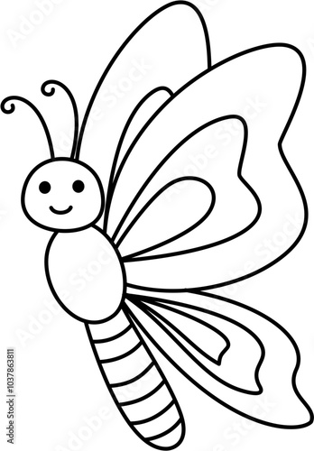 Photography butterfly cartoon doodle lineart