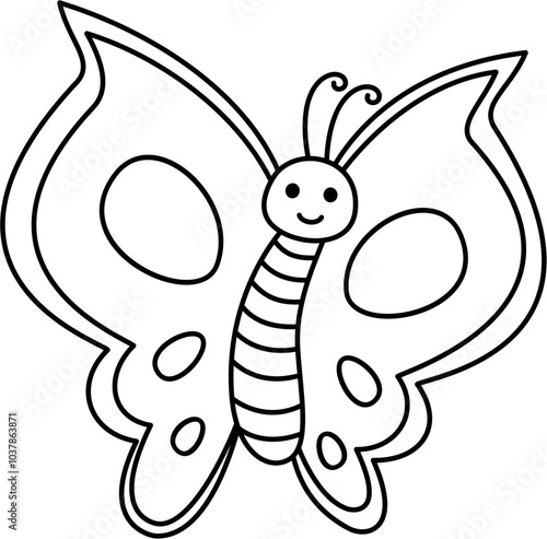 butterfly cartoon doodle lineart