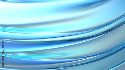 An abstract background featuring an elegant and modern 3D rendering of a luxurious blue curved transparent glass plate.