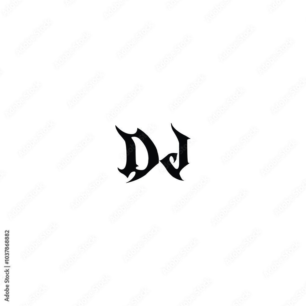 DJ monogram logo design letter text name symbol monochrome logotype alphabet character simple logo