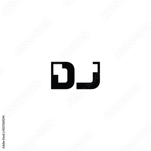 Free Download DJ monogram logo design letter text name symbol monochrome logotype alphabet character simple logo - GFXLoad