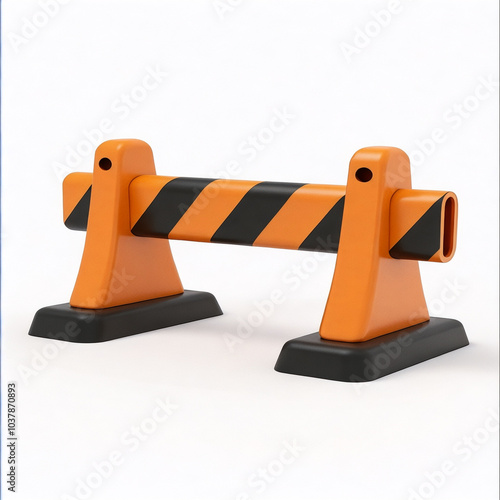 Wallpaper Mural Yellow and black striped barricade with a black and orange stripe Torontodigital.ca