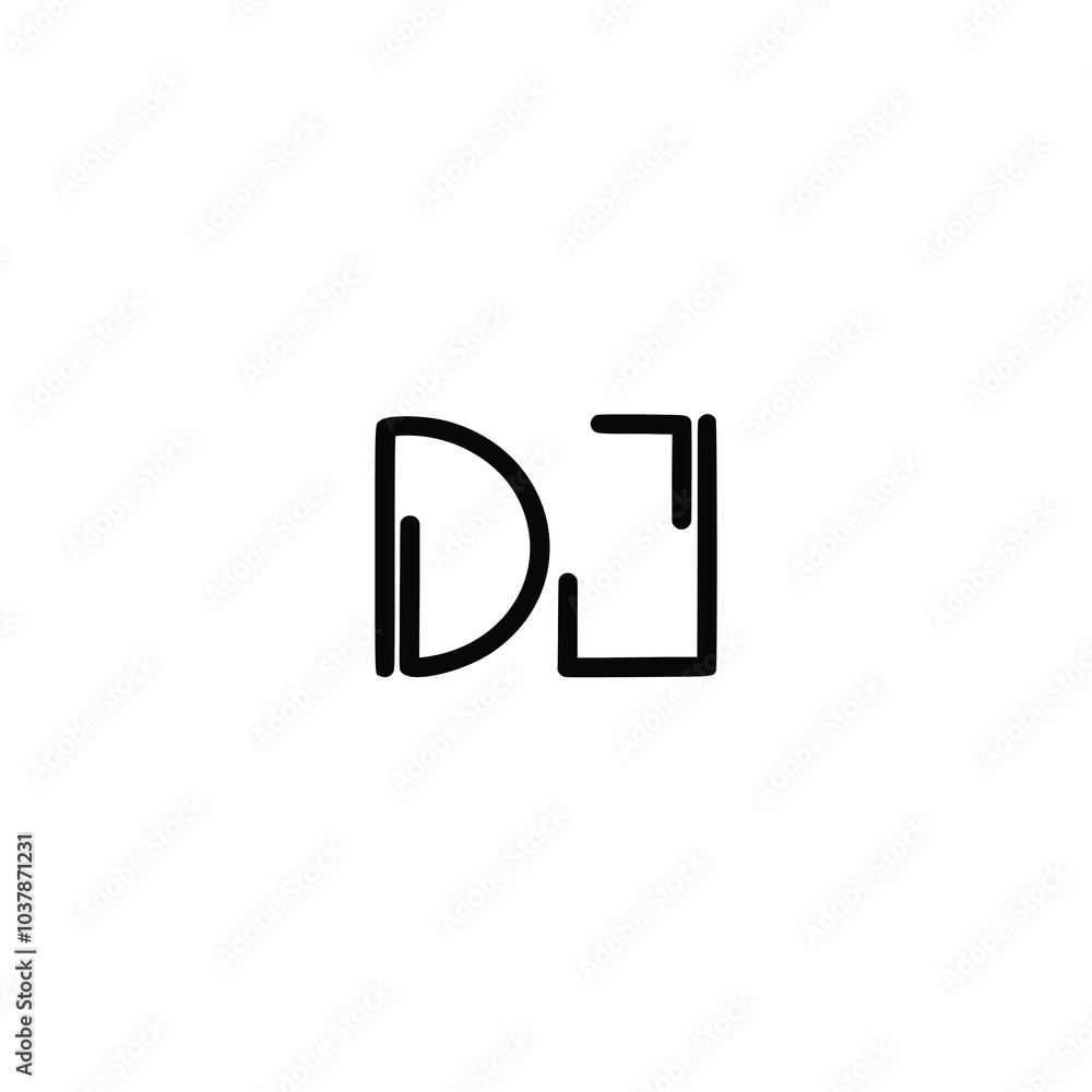 DJ monogram logo design letter text name symbol monochrome logotype alphabet character simple logo DJ monogram logo design letter text name symbol monochrome logotype alphabet character simple logo