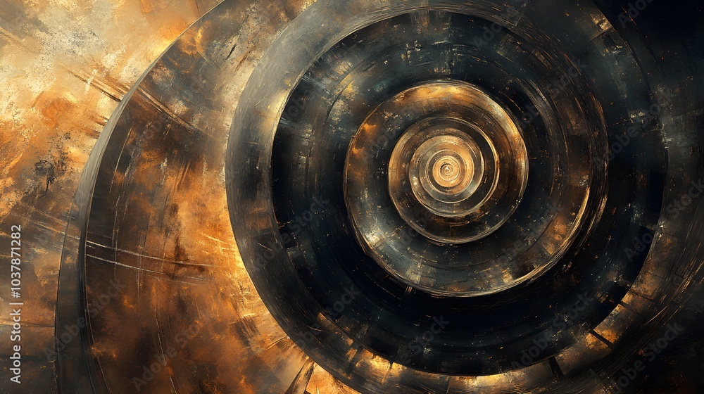Abstract Spiral Art Background Gold Black Brown Texture Abstract Spiral Art Background Gold Black Brown Texture