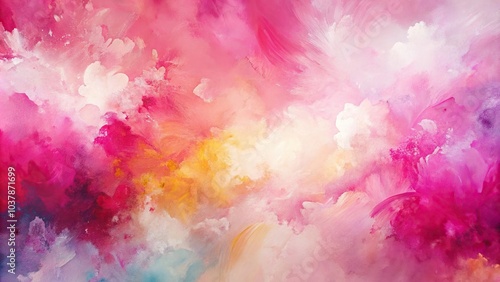 abstract painting with shades of pink and white