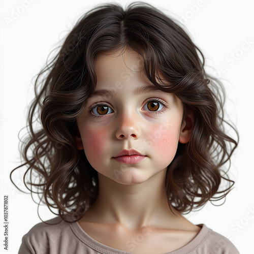 Young girl with brown hair and brown eyes photo