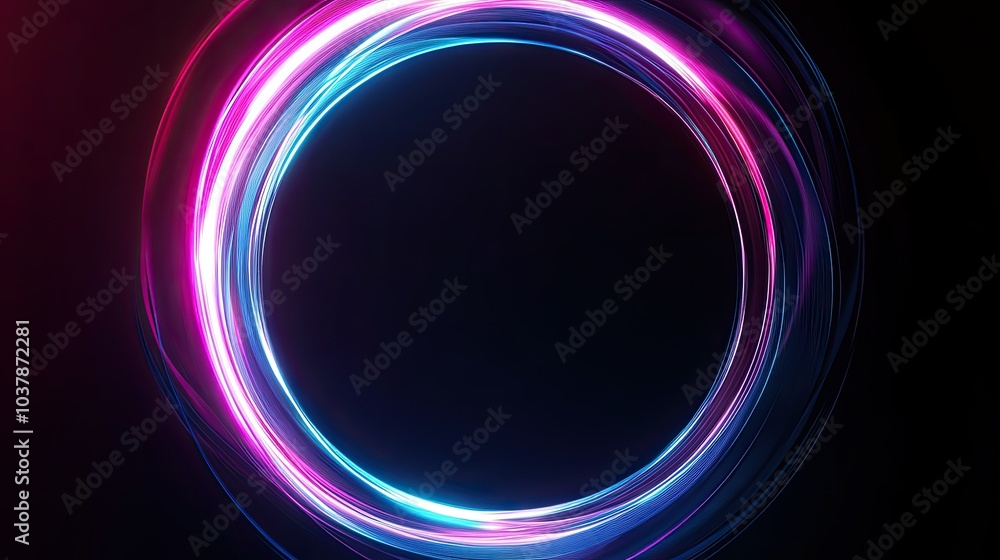 Vibrant Circular Light Trails on a Dark Background Vibrant Circular Light Trails on a Dark Background
