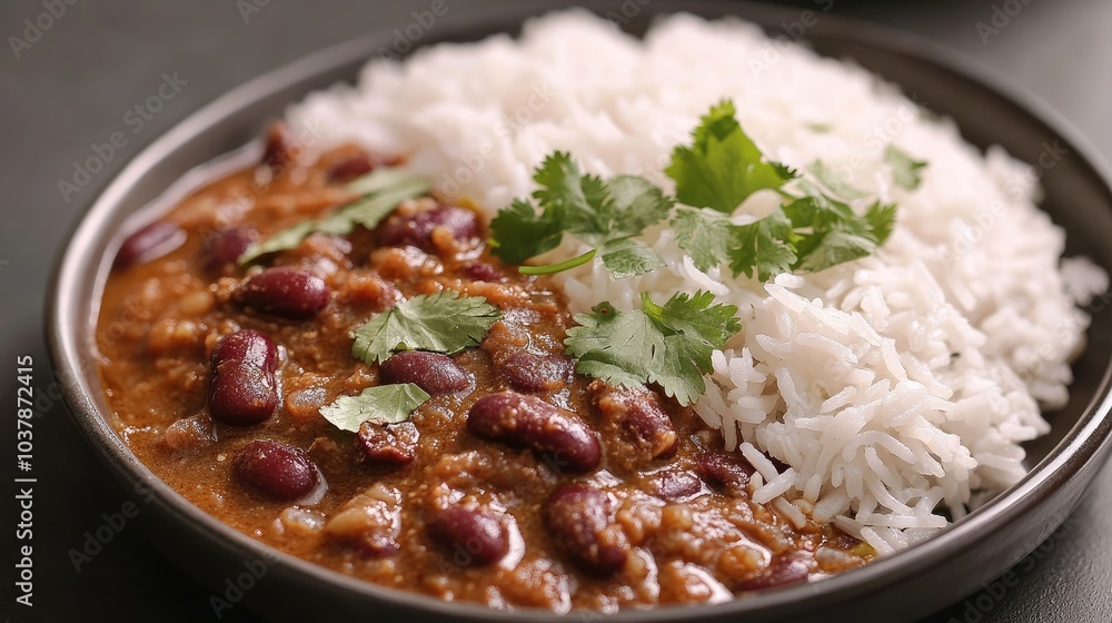 Delicious Red Bean Curry with Fragrant Rice Delicious Red Bean Curry with Fragrant Rice