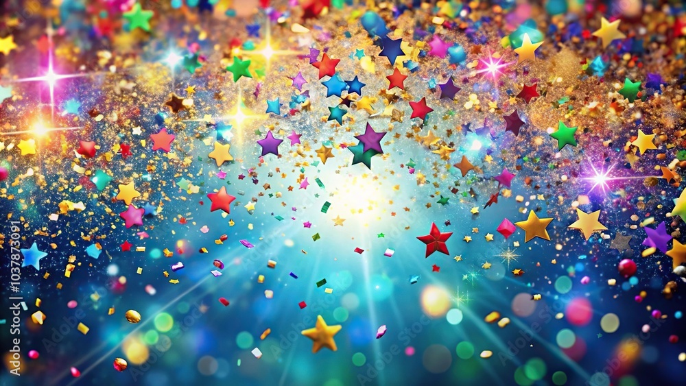 Aerial confetti sparkle on festive background Aerial confetti sparkle on festive background