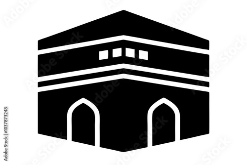 Kaaba Icon Silhouette | isolated vector silhouette illustration on white background