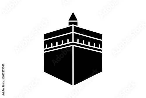 Kaaba Icon Silhouette | isolated vector silhouette illustration on white background