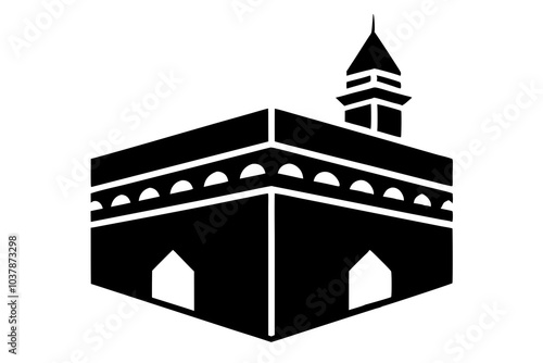 Kaaba Icon Silhouette | isolated vector silhouette illustration on white background