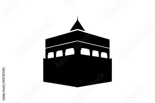 Kaaba Icon Silhouette | isolated vector silhouette illustration on white background