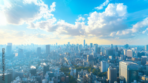 Wallpaper Mural City Skyline Under Blue Sky and White Clouds Torontodigital.ca