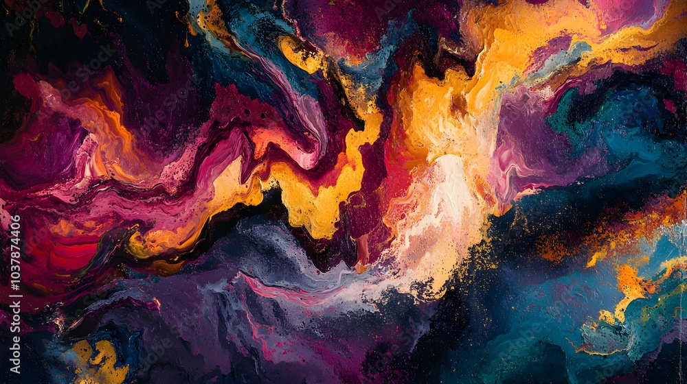 Fototapeta premium Abstract Art Painting Colorful Swirls Texture Background