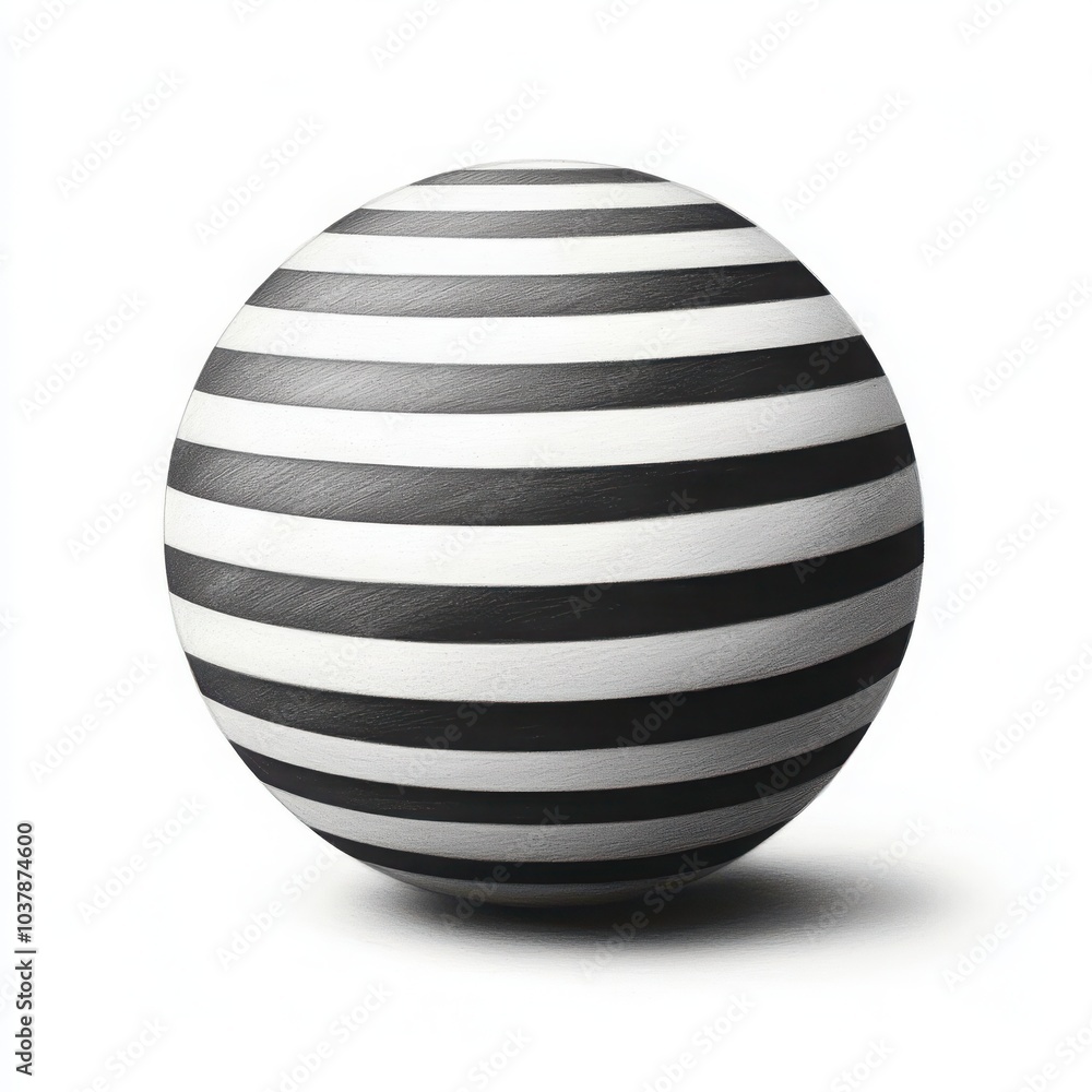 Striped sphere design on a white isolated background. Striped sphere design on a white isolated background.