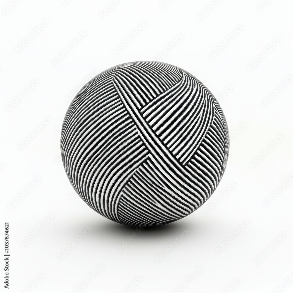 Stylish striped sphere design, white isolated background. Stylish striped sphere design, white isolated background.