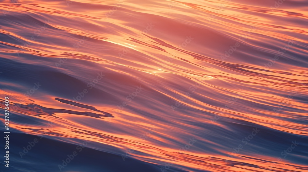 Obraz premium Golden Sunset Reflections on Water Surface.