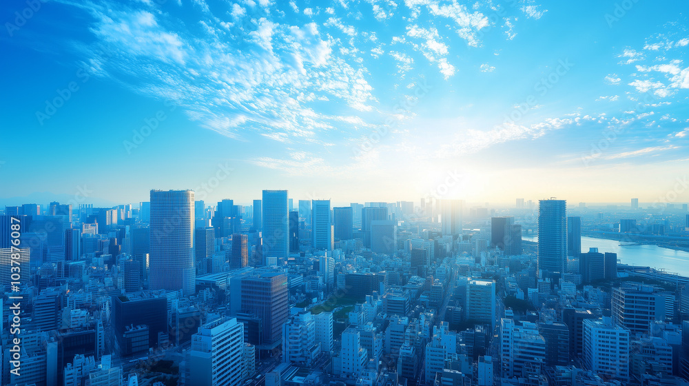 City Skyline Under Blue Sky and White Clouds City Skyline Under Blue Sky and White Clouds
