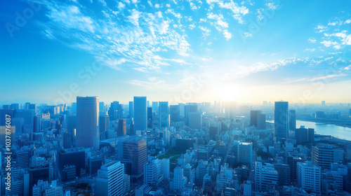 City Skyline Under Blue Sky and White Clouds