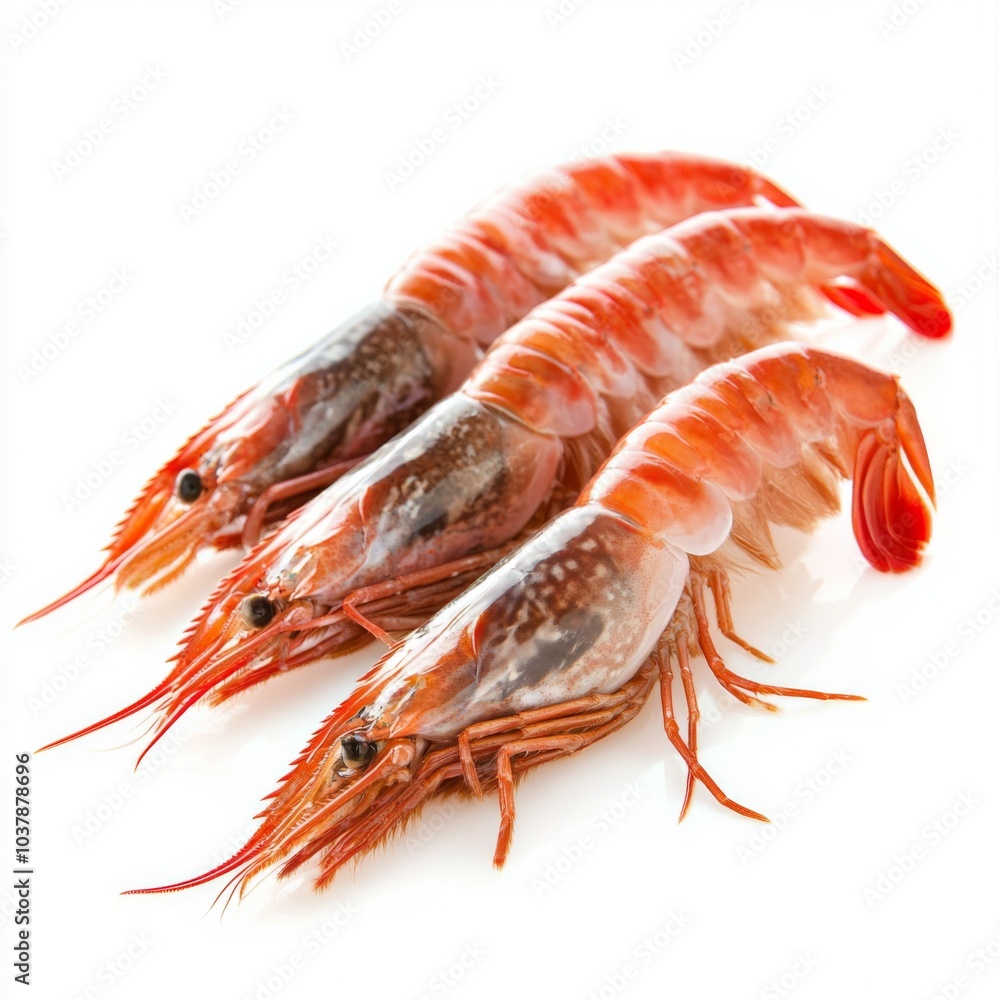 red shrimps chuppy isolated on a white background, looking fresh, almost perfectly light red shrimps chuppy isolated on a white background, looking fresh, almost perfectly light