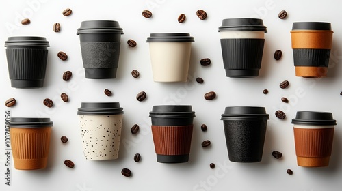 Minimalist Reusable Coffee Cup Collection Top View