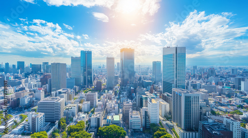 City Skyline Under Blue Sky and White Clouds